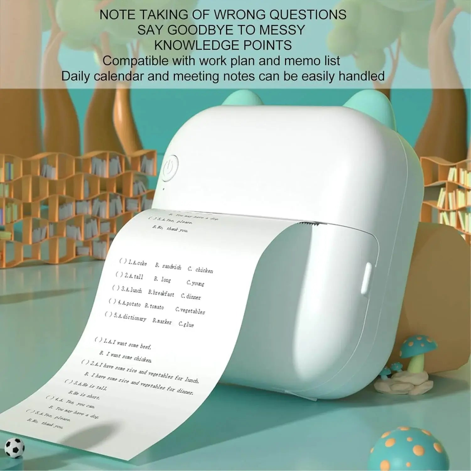 Computer Printer For Kids Mini Printer for Kids -Inkless Portable Printer Mini Printer