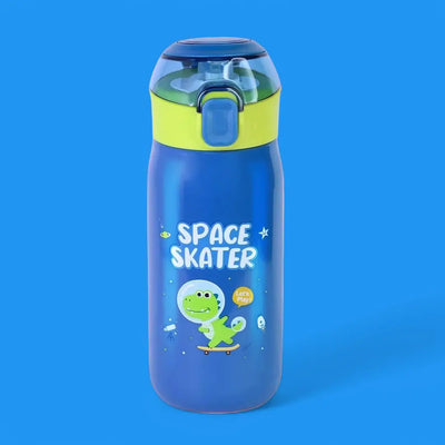 Light purple stainless steel insulated sipper bottle for kids, featuring a 'MAGIC DREAM' text, a cute pink unicorn, stars, and clouds design. Has an anti-leak lid for hot and cold beverages. From uSmile.toys." www.usmile.toys