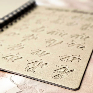 Learn to Write English Alphabet tracing board for kids with "Practice Makes a Child Perfect" motto and stylus. www.usmile.toys