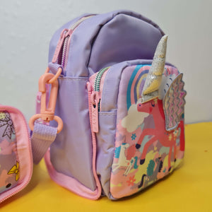 Children's navy blue and orange lunch bag set with "SPACE" astronaut and planet print, ideal for tiffins and water bottles. www.usmile.toys