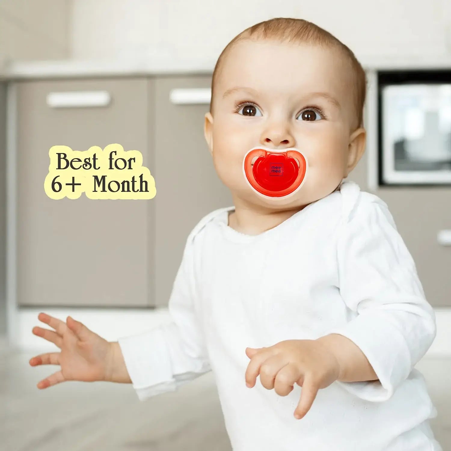 Mee Mee Baby Pacifier Ultra Light Soft Silicone Nipple | 0-6 months+