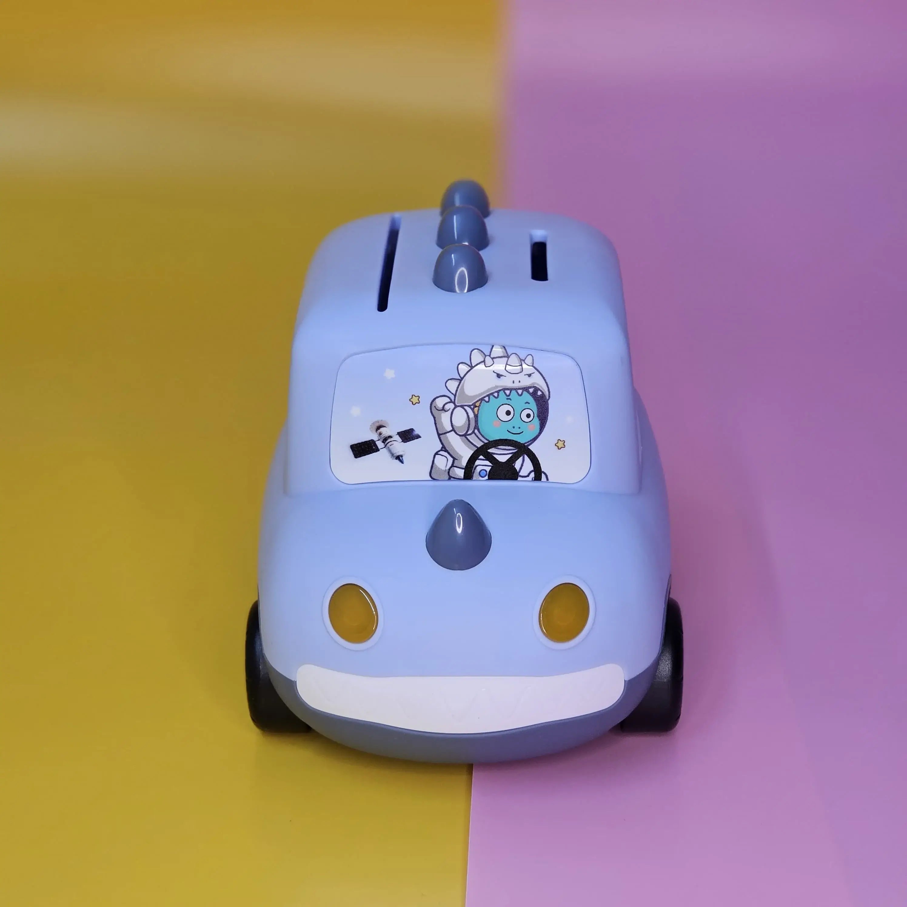 Cute Car-Shaped Metal Money Box for Kids – Fun & Secure Piggy Bank with Lock & Key | Adorable Cartoon Dino & Bunny Designs | Perfect Return Gift for Birthdays, Parties & Special Occasions | Durable & Stylish Savings Box | Available at www.usmile.toys