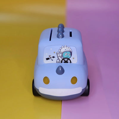 Cute Car-Shaped Metal Money Box for Kids – Fun & Secure Piggy Bank with Lock & Key | Adorable Cartoon Dino & Bunny Designs | Perfect Return Gift for Birthdays, Parties & Special Occasions | Durable & Stylish Savings Box | Available at www.usmile.toys