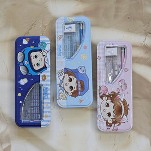 Premium quality cartoon metal stationery box – best gift for school-going kids www.usmile.toys