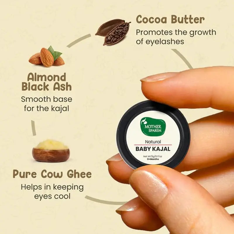 Mother Sparsh Natural Baby Kajal with Lead & Irritation Free | 5g