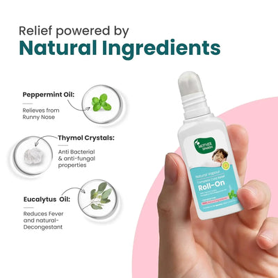 Mother Sparsh Natural Vapour Cold Relief Roll-On for Babies | 15ml