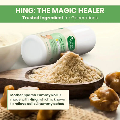 Mother Sparsh Tummy Roll On For Baby, Colic Relief, Constipation and Indigestion With Hing & Saunf | 100% Ayurvedic - 40ml
