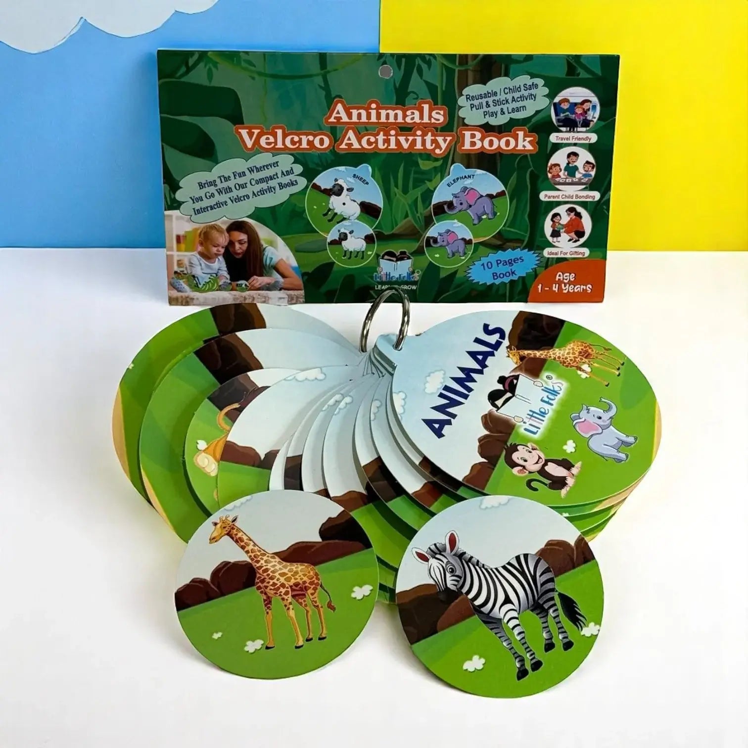 Children's "Opposite" Velcro activity book from U Smile Toys, promoting cognitive development and fine motor skills in young learners www.usmile.toys