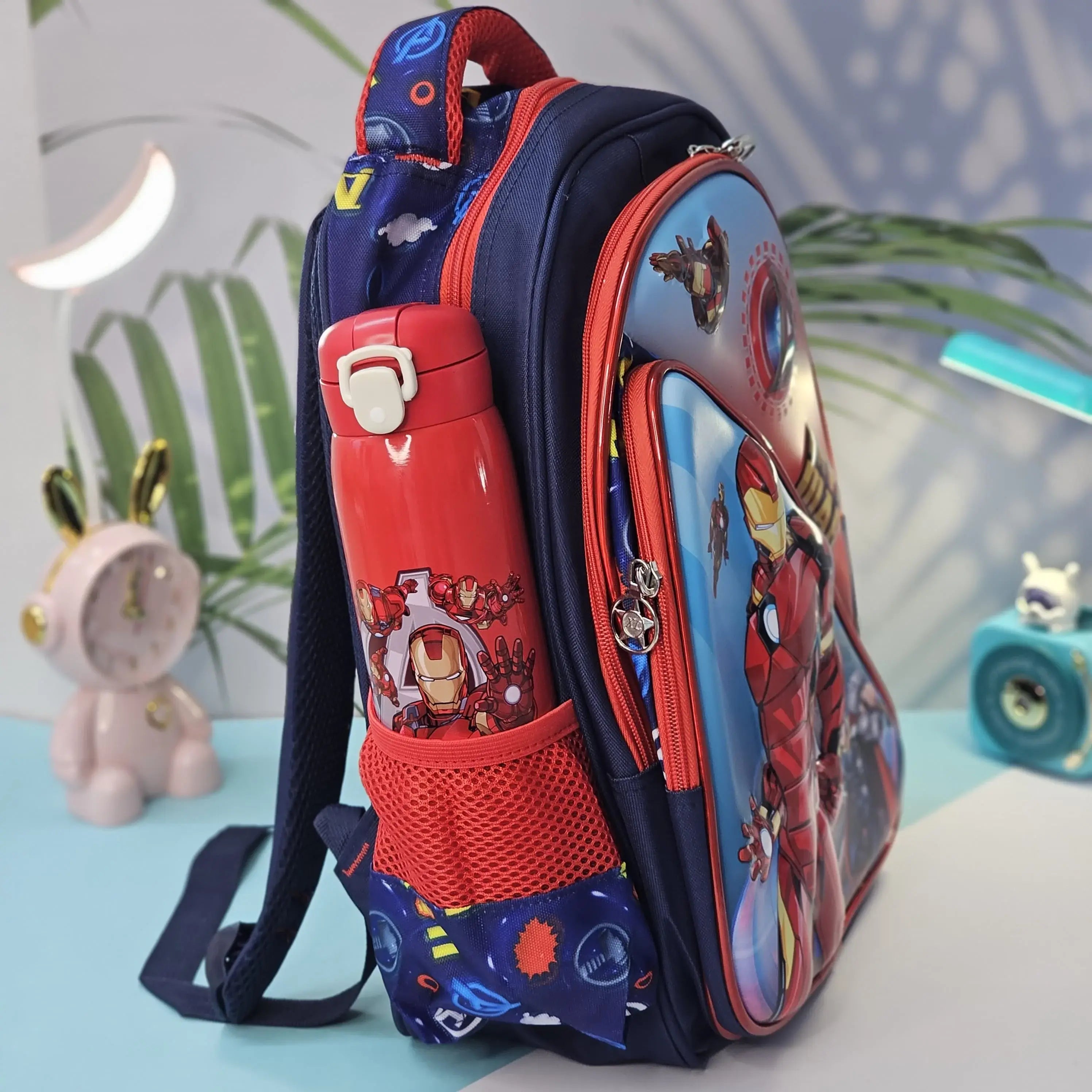 Usmile Toys cartoon children's backpack, an Iron Man themed school bag for kids, designed with bright colors and a durable material." www.usmiler.toys