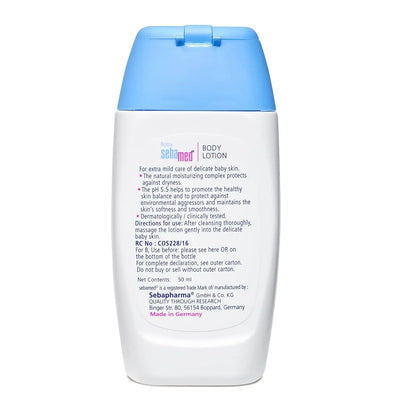 Sebamed Baby Body Lotion 50 ml|Ph 5.5|Camomile & Allantoin| Dermatalogically tested| Sensitive skin