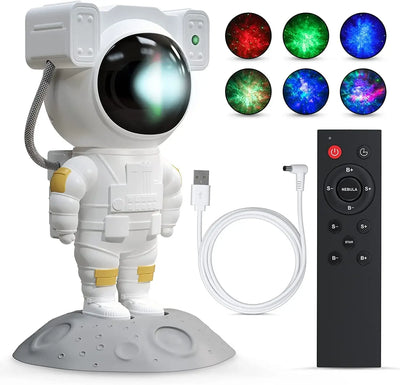 Cute astronaut-themed kids night lamp standing on a moon surface base, with a glowing helmet light and space background. Ideal for children’s bedrooms, this decorative lamp adds a fun outer space vibe. Available at U Smile Toys—perfect gift for little space explorers and kids room decor.