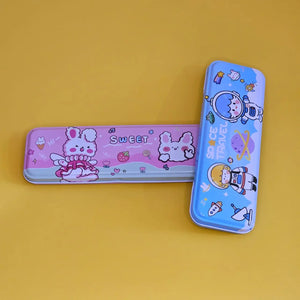 Children's stationery gift set with pencil case, ruler, and accessories, cute rabbit theme, ideal birthday return gift, buy online at www.usmile.toys