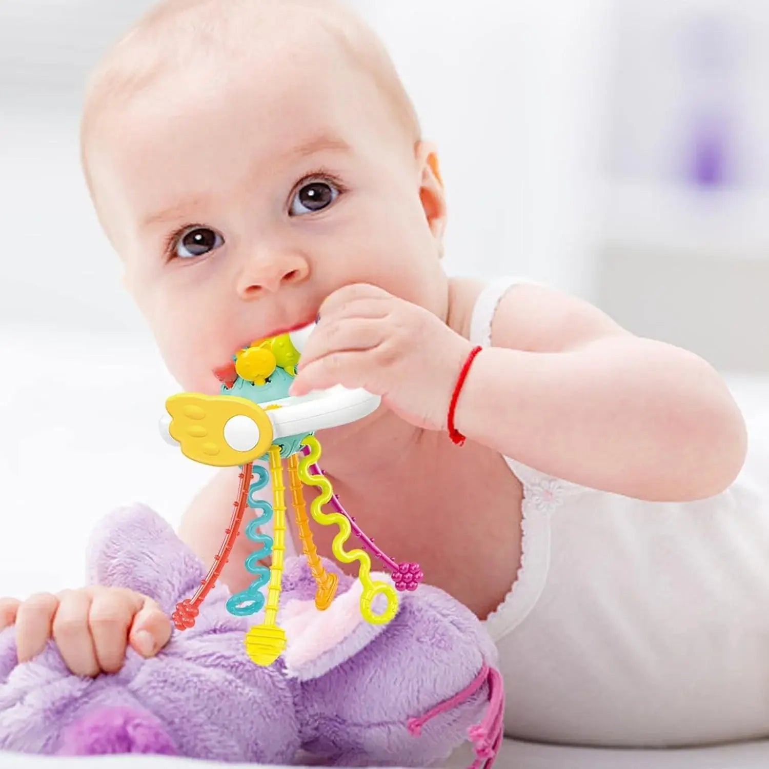 Rattle Teether Toy - Swan Rattle Teether Sensory Toy
