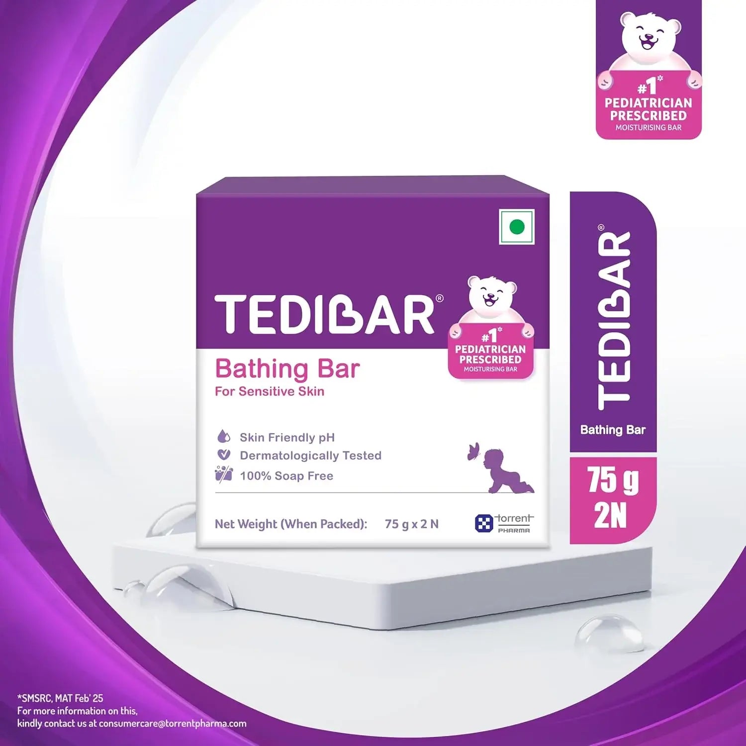 Tedibar Baby Bathing Bar | Baby’s Sensitive Skin | 75gm