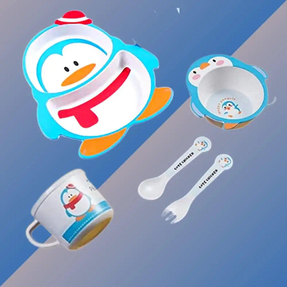 Bamboo Fiber Kids Dinner Set - Penguin: Includes plate, bowl, cup, fork, and spoon with a lovely penguin theme. Eco-friendly.
www.usmile.toys
