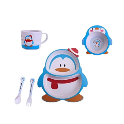 Kids' Penguin Themed Dinnerware: Plate shaped like a penguin, bowl, cup, and penguin-decorated utensils. Fun meal set.
www.usmile.toys