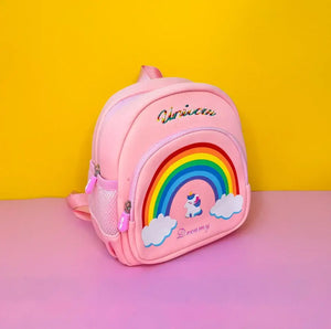 Adorable unicorn and rainbow kids' bag with ergonomic straps and safety features. Usmile.toys 