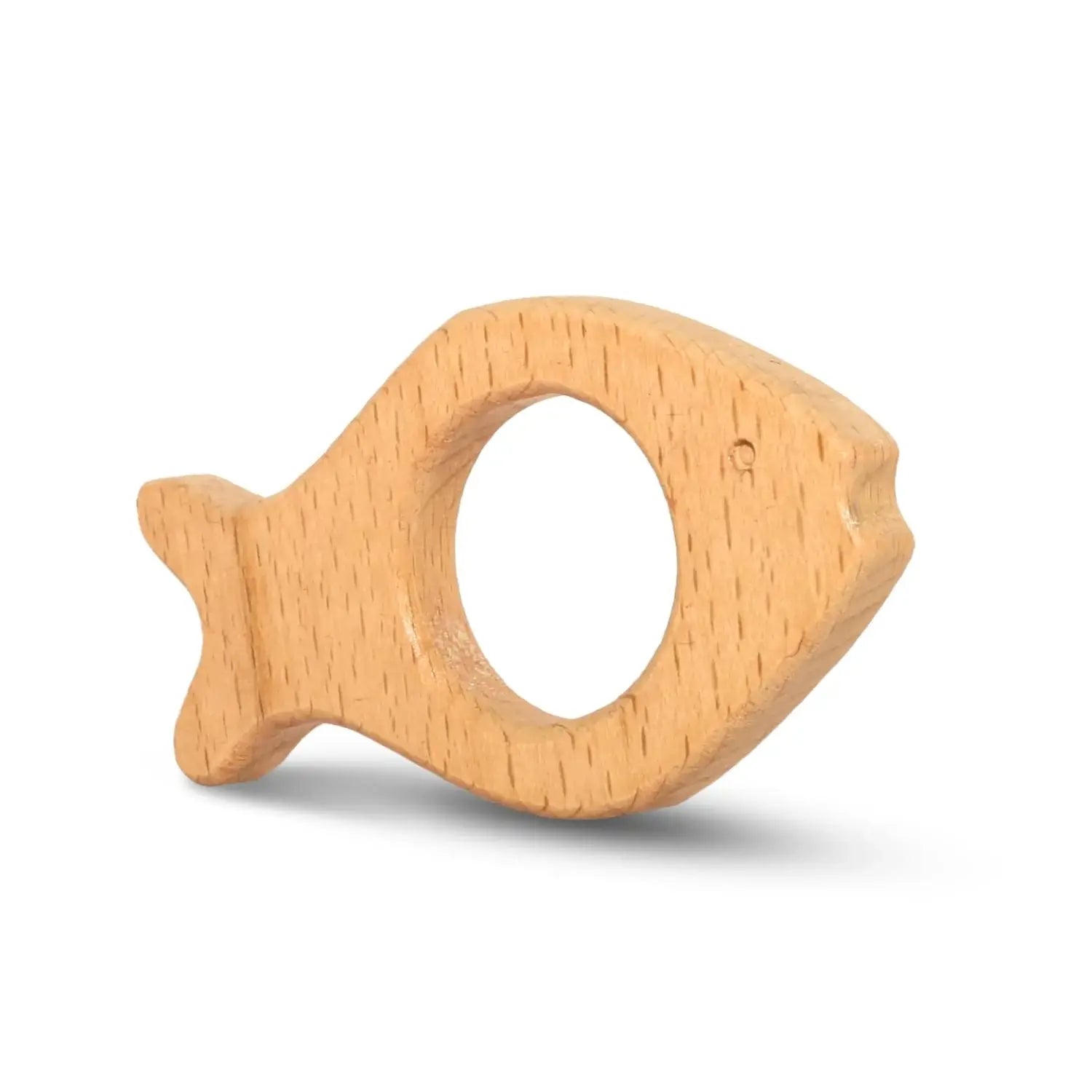 Wooden Baby Teether | Fish-Shaped Teething Toy for Babies 4-12 Months
