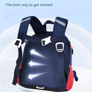 Usmile Toys cute yellow children's bag featuring a prominent red, white, and blue helicopter design on the front pocket, suitable for baby boys and girls. www.usmile.toys