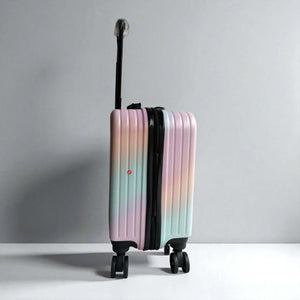 Cute 3D Labubu character trolley bag with wheels and extendable handle. www.usmile.toys