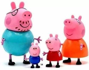 Peppa Pig Family Set with multiple character figures (Peppa, George, Mummy Pig, Daddy Pig) and a house-themed display box, perfect for imaginative play and storytelling. www.usmile.toys