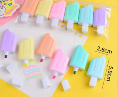 Novelty sketch marker set for children featuring a cute ice lolly design in soft pastel shades, comes in a pack of various colours, available in www.usmile.toys
